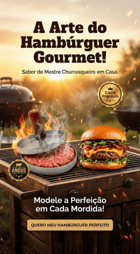 Modelador De Hamburguer Facil Rapido E Pratico 200g Prateado