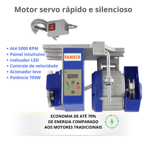 Overlock Yamata Fy33 C/ Motor Servo Silencioso Bivolt Branco 127/220v