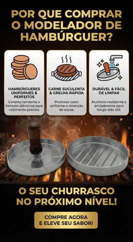Modelador De Hamburguer Facil Rapido E Pratico 200g Prateado