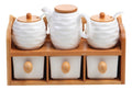 Porta Condimento 2 Potes 1 Bule 3 Gavetinhas 6 Pçs Ceramica Branco